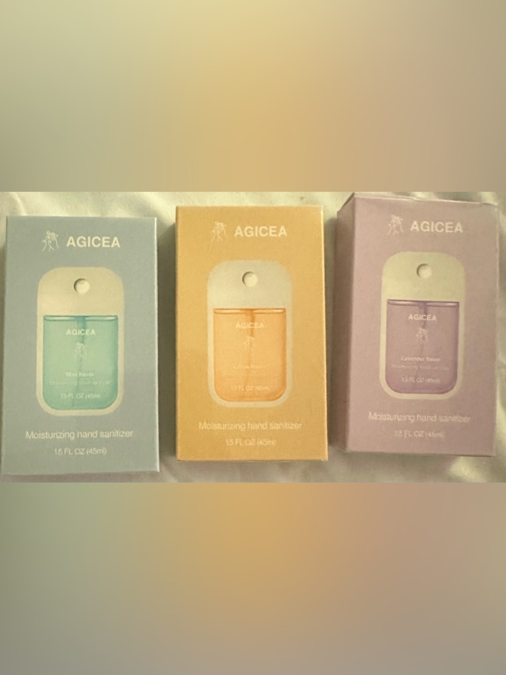 AGICEA scented moisturizing hand sanitizer spray(3 pack) new 1.5 Fl OZper bottle